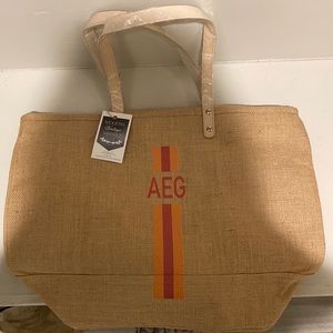 NEW Beach tote / with initials AEG